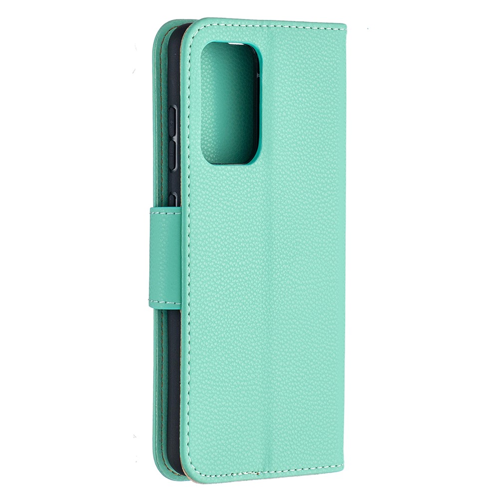 Litchi Surface with Wallet Leather Stand Case for Samsung Galaxy A52 5G - Green-3