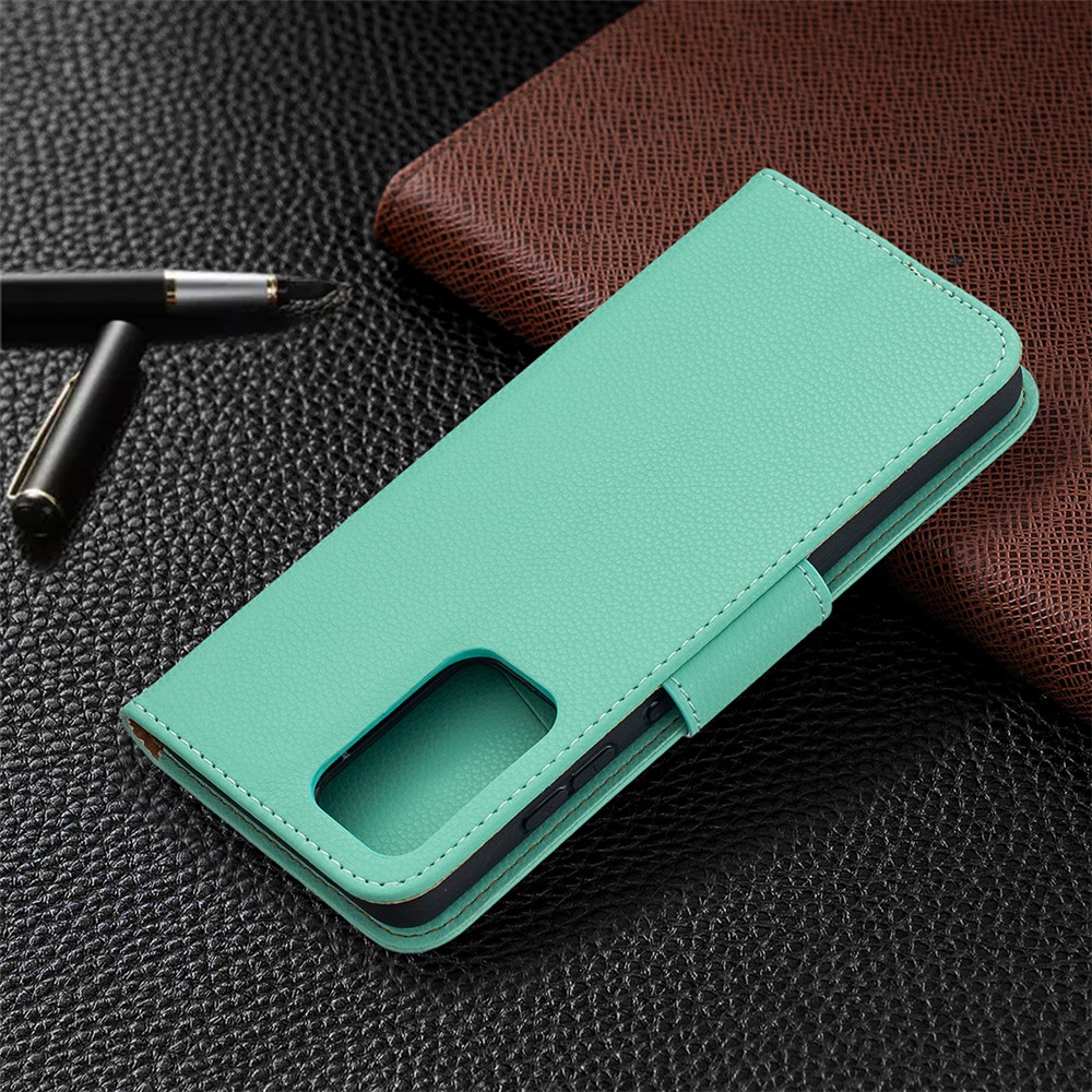 Litchi Surface with Wallet Leather Stand Case for Samsung Galaxy A52 5G - Green-8