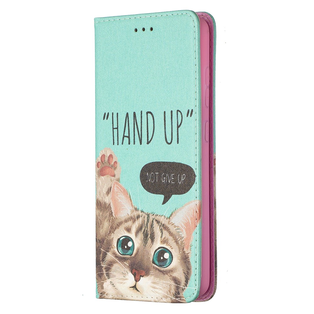 Pattern Printing PU Leather Auto-absorbed Case with Wallet Stand Design for Samsung Galaxy A52 5G - Cat-2