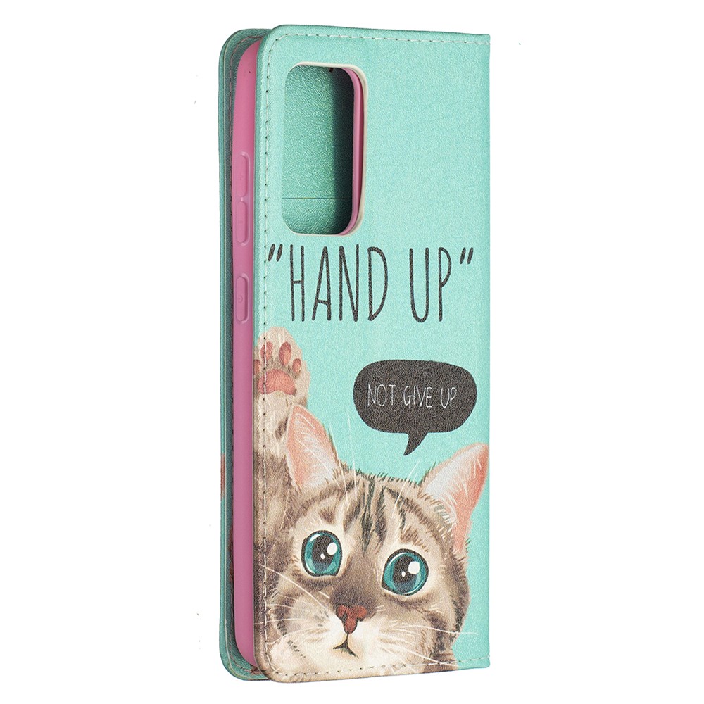 Pattern Printing PU Leather Auto-absorbed Case with Wallet Stand Design for Samsung Galaxy A52 5G - Cat-3