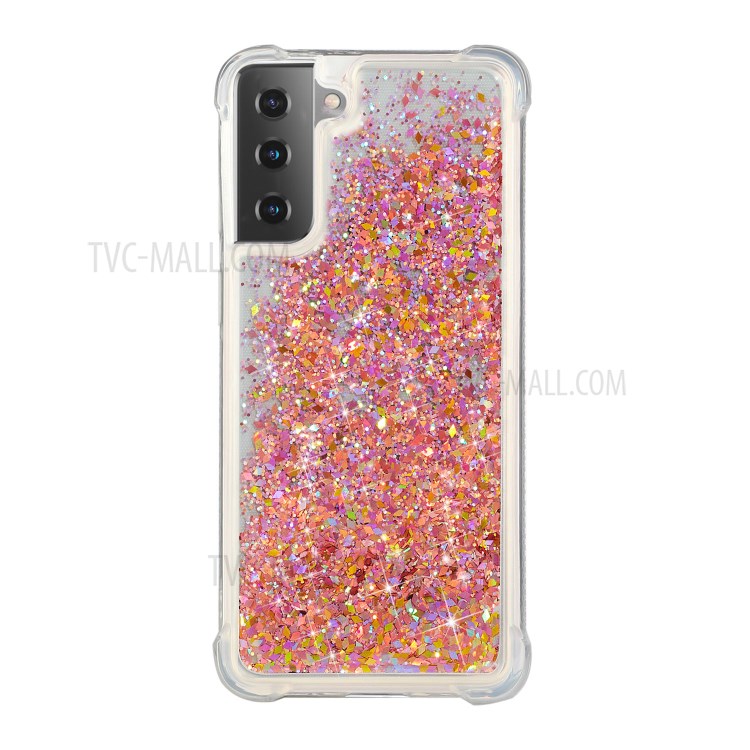 Quicksand Design TPU Shockproof Phone Case for Samsung Galaxy S21+ 5G - Rose Gold-1