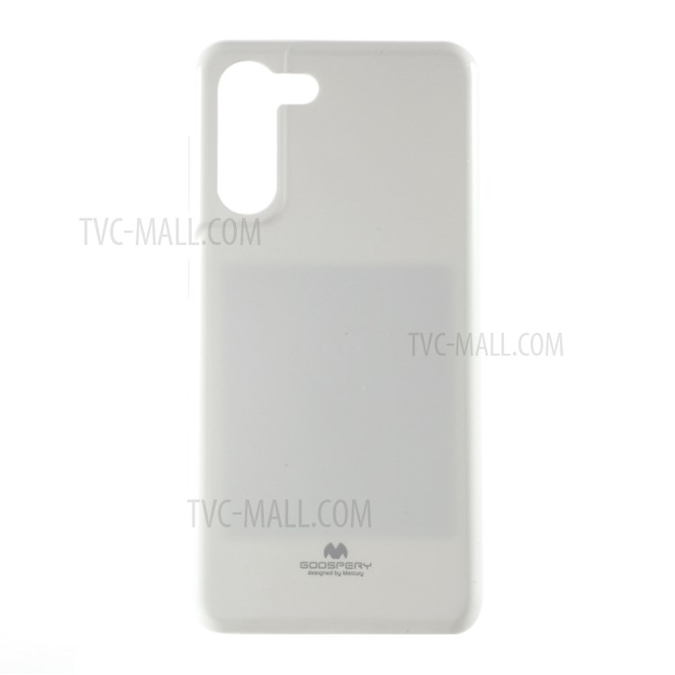 MERCURY GOOSPERY Stylish Glitter Powder Soft TPU Cell Phone Cover for Samsung Galaxy S21 5G - White-1