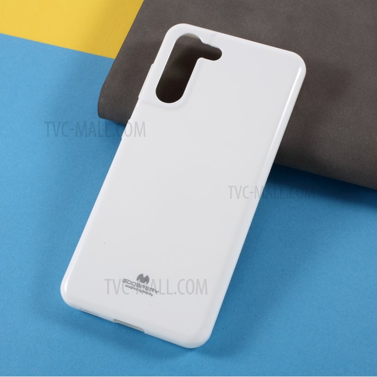 MERCURY GOOSPERY Stylish Glitter Powder Soft TPU Cell Phone Cover for Samsung Galaxy S21 5G - White-2