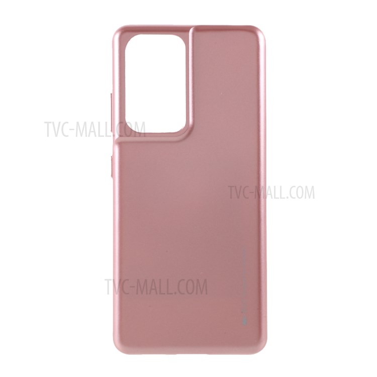 MERCURY GOOSPERY i JELLY Metal TPU Phone Cover Case for Samsung Galaxy S21 Ultra 5G - Rose Gold-1