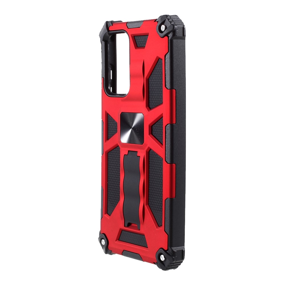 PC+TPU Anti-drop Cover with Kickstand and Magnetic Metal Sheet for Samsung Galaxy A52 5G - Red-2
