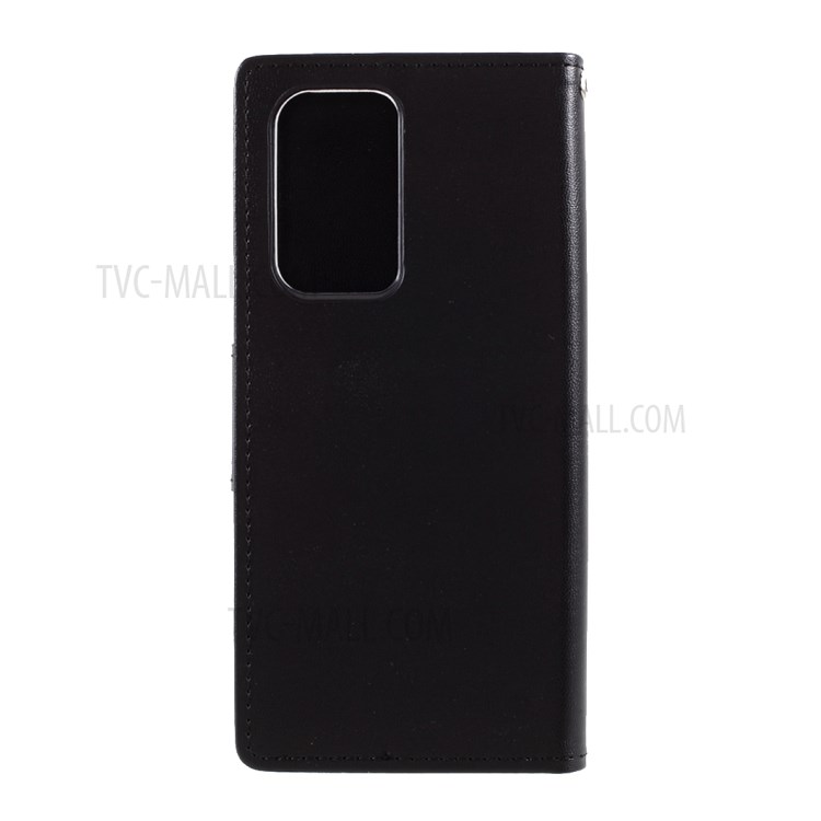 MERCURY GOOSPERY Bravo Diary Leather Wallet Stand Design Case for Samsung Galaxy S21 Ultra 5G - Black-3