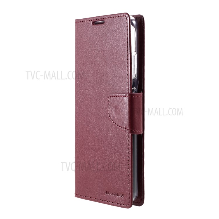 MERCURY GOOSPERY Bravo Diary Leather Wallet Stand Design Case for Samsung Galaxy S21 Ultra 5G - Wine Red-2