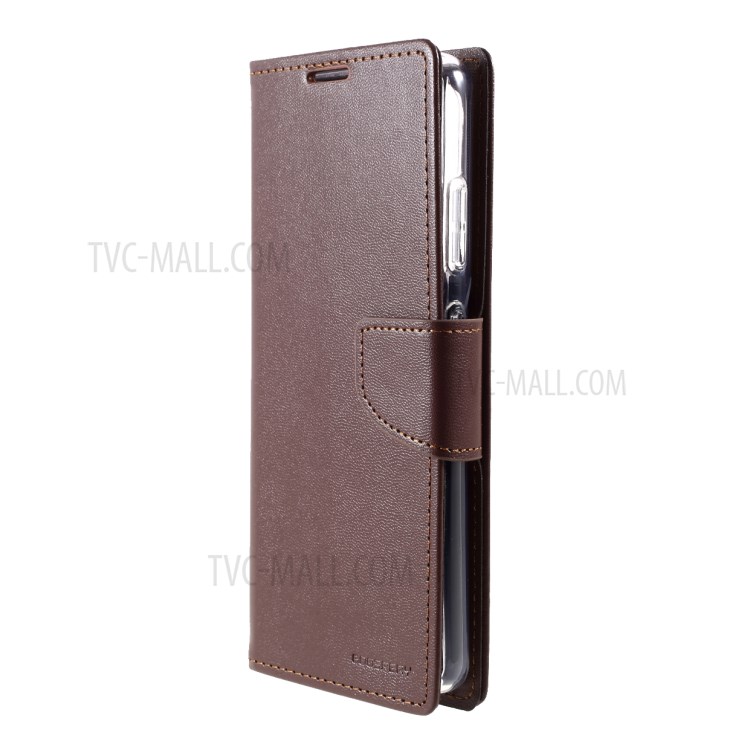 MERCURY GOOSPERY Bravo Diary Leather Wallet Stand Design Case for Samsung Galaxy S21 Ultra 5G - Brown-2