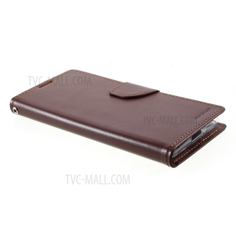 MERCURY GOOSPERY Bravo Diary Leather Wallet Stand Design Case for Samsung Galaxy S21 Ultra 5G - Brown-4