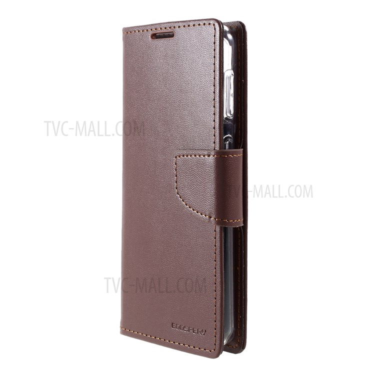 MERCURY GOOSPERY Bravo Diary Leather Case Wallet Stand Design for Samsung Galaxy S21 Plus 5G - Brown-2