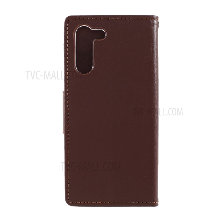 MERCURY GOOSPERY Bravo Diary Leather Case Wallet Stand Design for Samsung Galaxy S21 Plus 5G - Brown-3