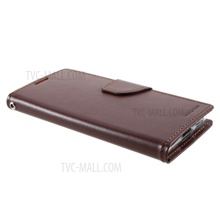 MERCURY GOOSPERY Bravo Diary Leather Case Wallet Stand Design for Samsung Galaxy S21 Plus 5G - Brown-4