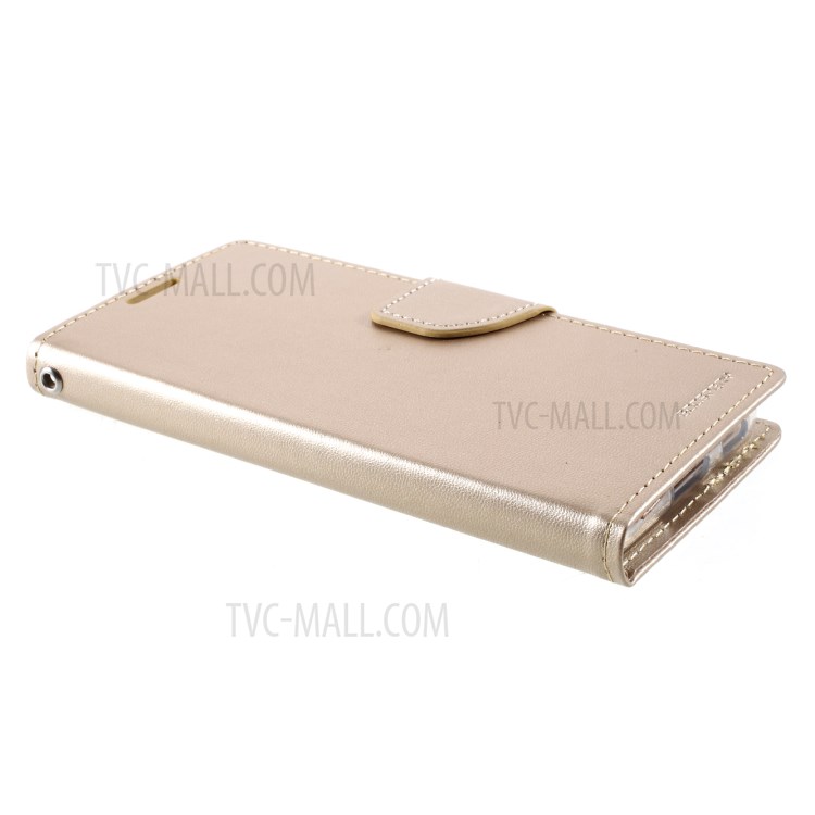MERCURY GOOSPERY Bravo Diary Leather Case Wallet Stand Design for Samsung Galaxy S21 Plus 5G - Gold-4