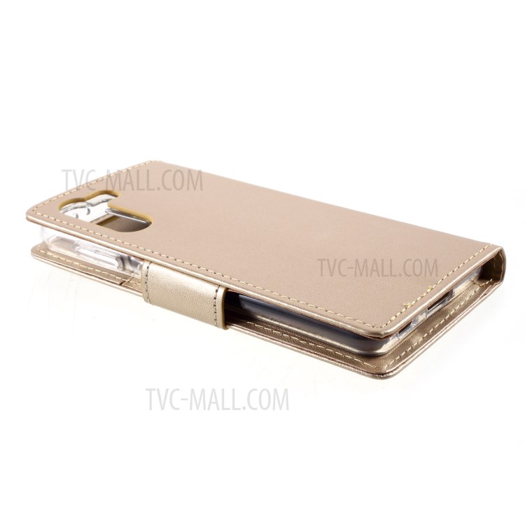 MERCURY GOOSPERY Bravo Diary Leather Case Wallet Stand Design for Samsung Galaxy S21 Plus 5G - Gold-5