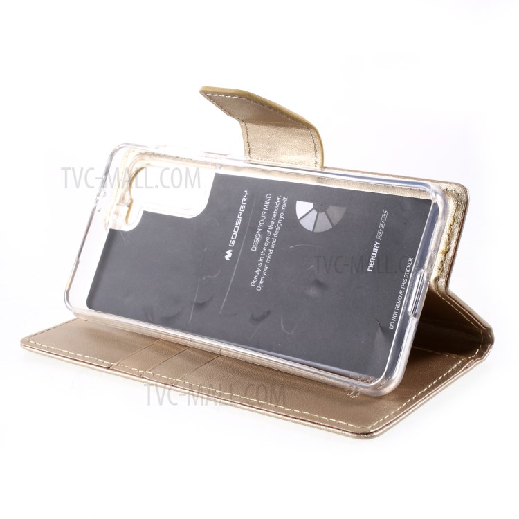 MERCURY GOOSPERY Bravo Diary Leather Case Wallet Stand Design for Samsung Galaxy S21 Plus 5G - Gold-7