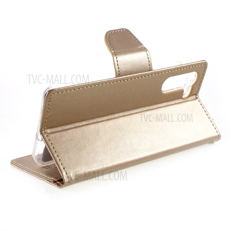 MERCURY GOOSPERY Bravo Diary Leather Case Wallet Stand Design for Samsung Galaxy S21 Plus 5G - Gold-8