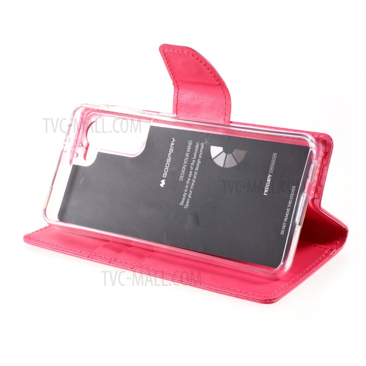 MERCURY GOOSPERY Bravo Diary Leather Case Wallet Stand Design for Samsung Galaxy S21 Plus 5G - Rose-7