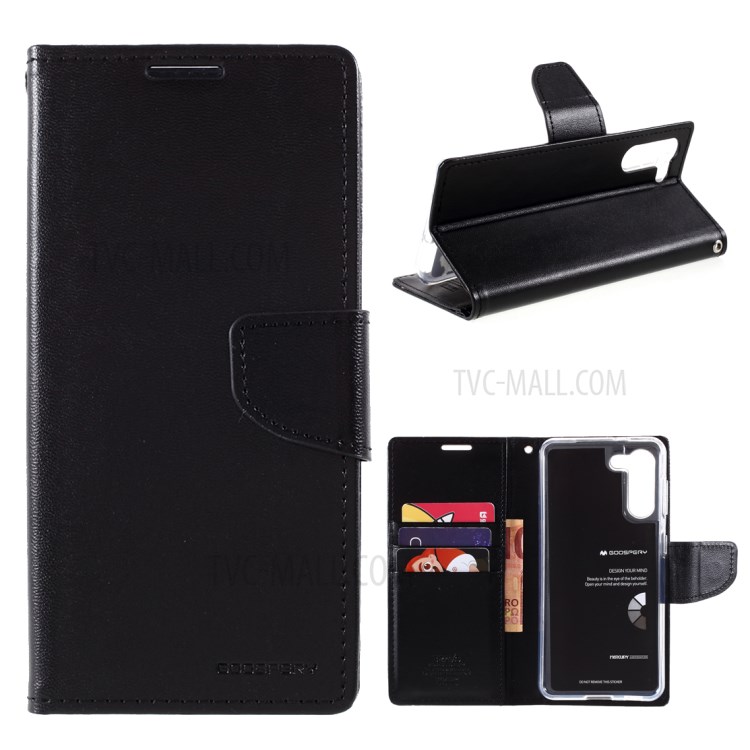 MERCURY GOOSPERY Bravo Diary Leather Case for Samsung Galaxy S21 5G Wallet Design Shell - Black-1
