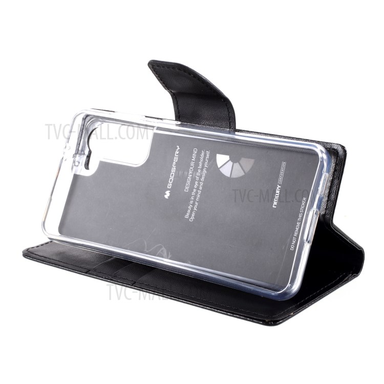 MERCURY GOOSPERY Bravo Diary Leather Case for Samsung Galaxy S21 5G Wallet Design Shell - Black-13