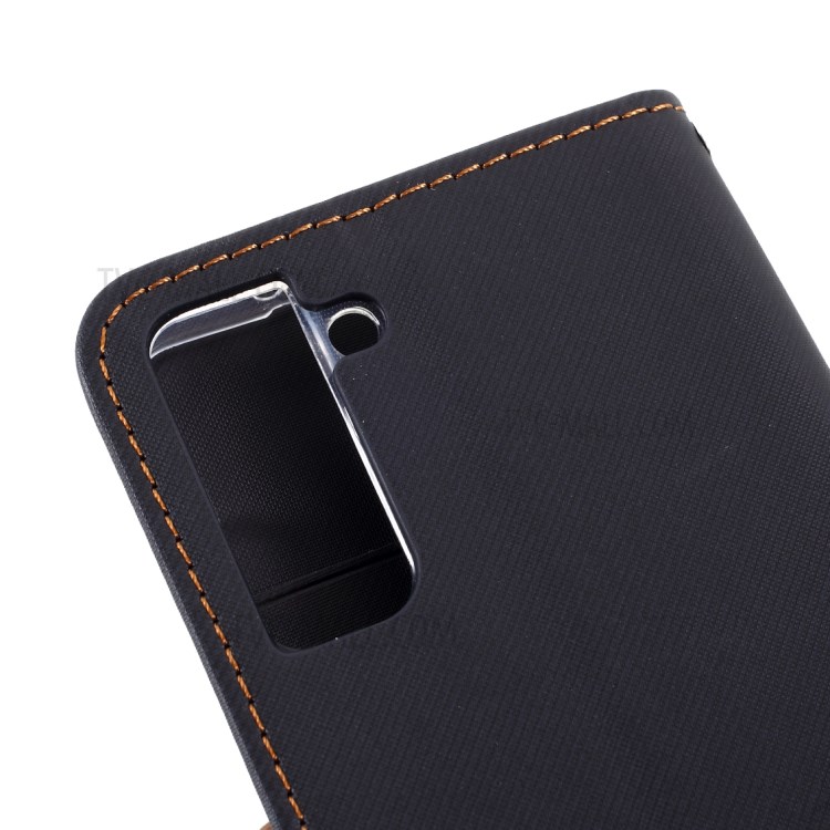 ROAR Cloth Texture Flip Leather Wallet Cover Case with Stand for Samsung Galaxy S21 Plus - Black-7