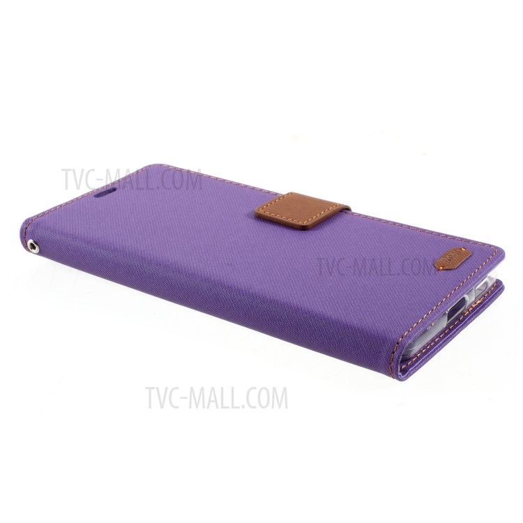 ROAR Wallet Stand Design Twill Grain Folio Flip Leather Case Cover for Samsung Galaxy S21 Ultra - Purple-4