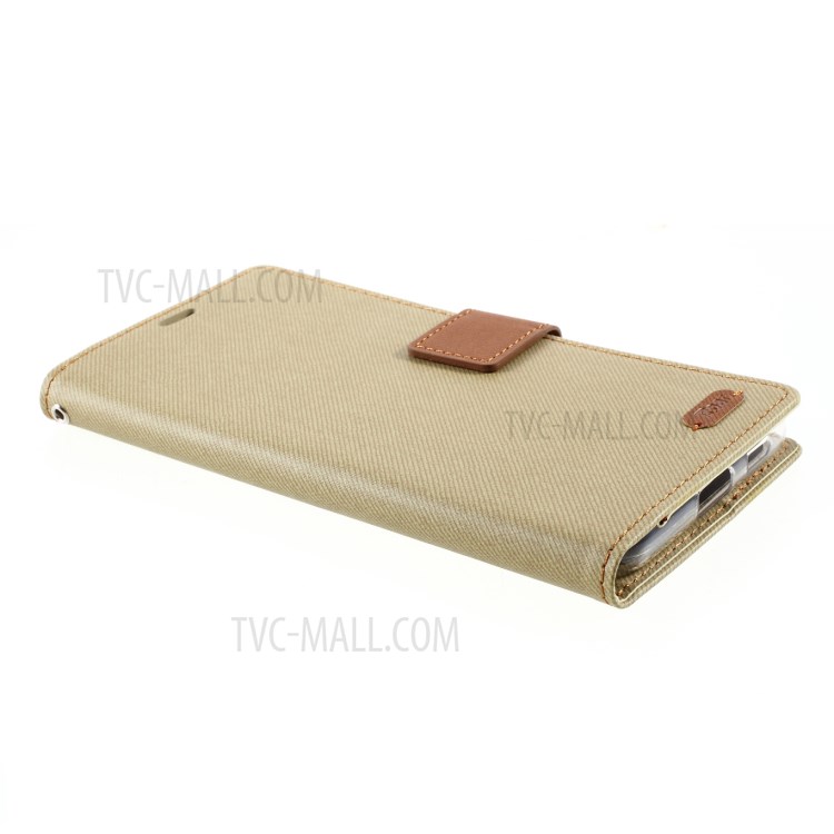 ROAR Wallet Stand Design Twill Grain Folio Flip Leather Case Cover for Samsung Galaxy S21 Ultra 5G - Khaki-4