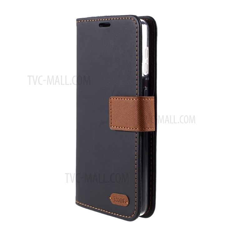 ROAR Twill Grain Cloth Texture Leather Wallet Stand Cover Case for Samsung Galaxy S21 5G - Black-2