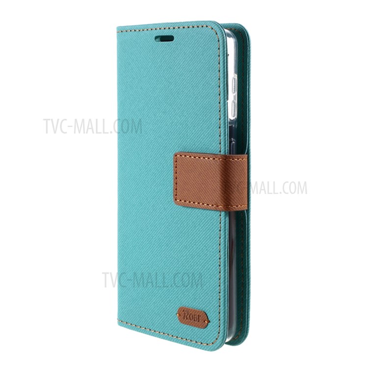 ROAR Twill Grain Cloth Texture Leather Wallet Stand Cover Case for Samsung Galaxy S21 5G - Green-2