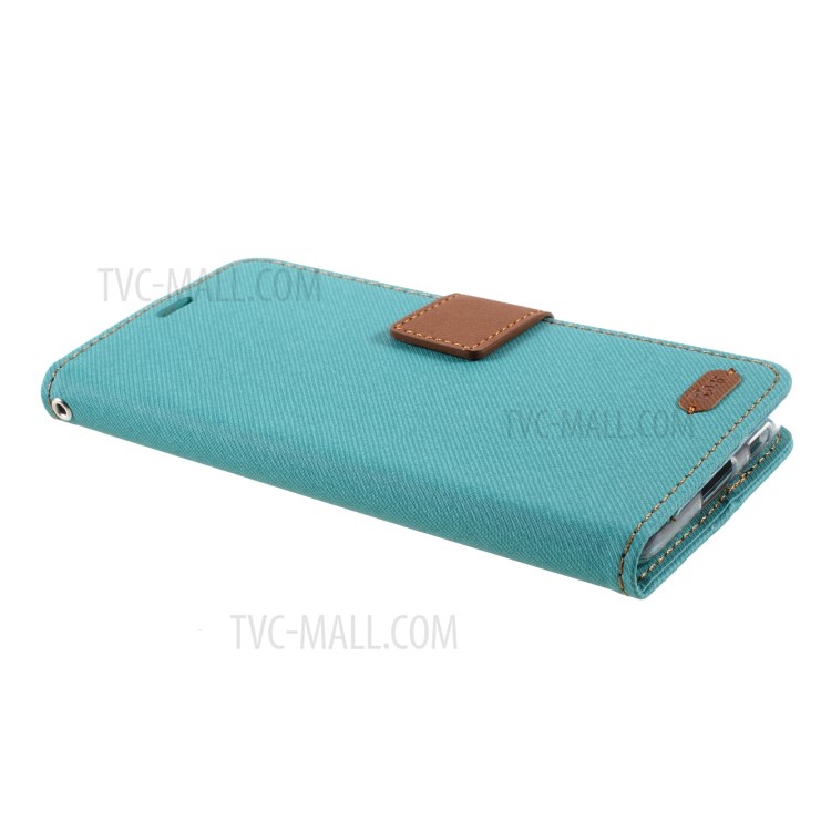 ROAR Twill Grain Cloth Texture Leather Wallet Stand Cover Case for Samsung Galaxy S21 5G - Green-4