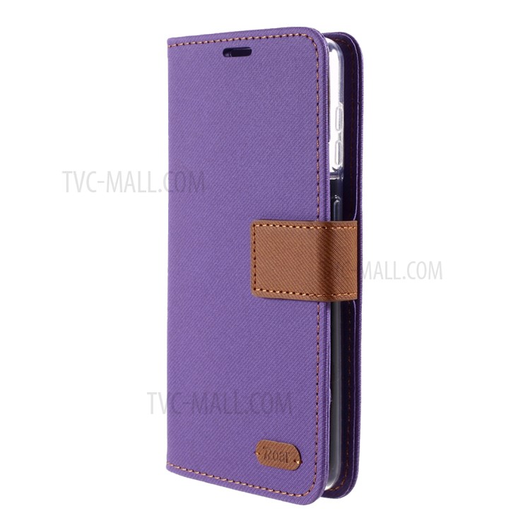 ROAR Twill Grain Cloth Texture Leather Wallet Stand Cover Case for Samsung Galaxy S21 5G - Purple-2