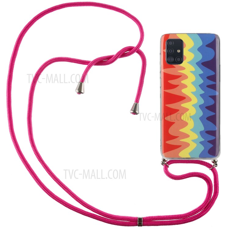 Padrão De Arco-íris IMD Soft Tpu Tampa Protetora Com 60 Polegadas Para Samsung Galaxy A51 5G SM-A516 - Arco-íris De Onda-1
