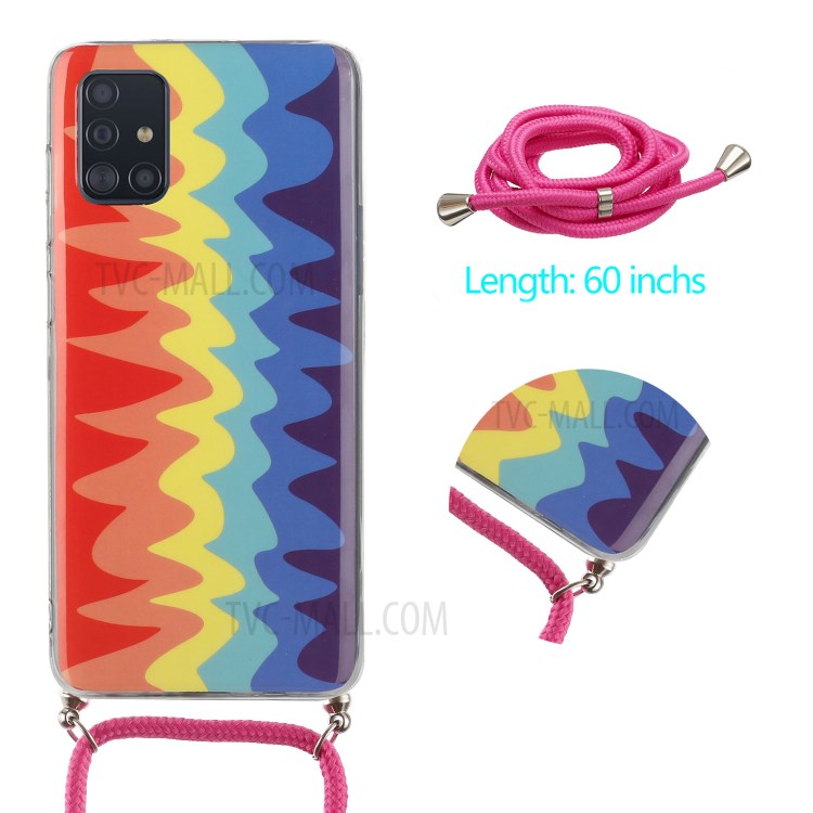 Padrão De Arco-íris IMD Soft Tpu Tampa Protetora Com 60 Polegadas Para Samsung Galaxy A51 5G SM-A516 - Arco-íris De Onda-2
