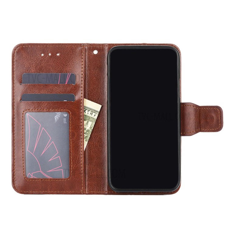 PU Leather Case Cover for Samsung Galaxy A42 5G Wallet Stand Design Protective Shell - Brown-10