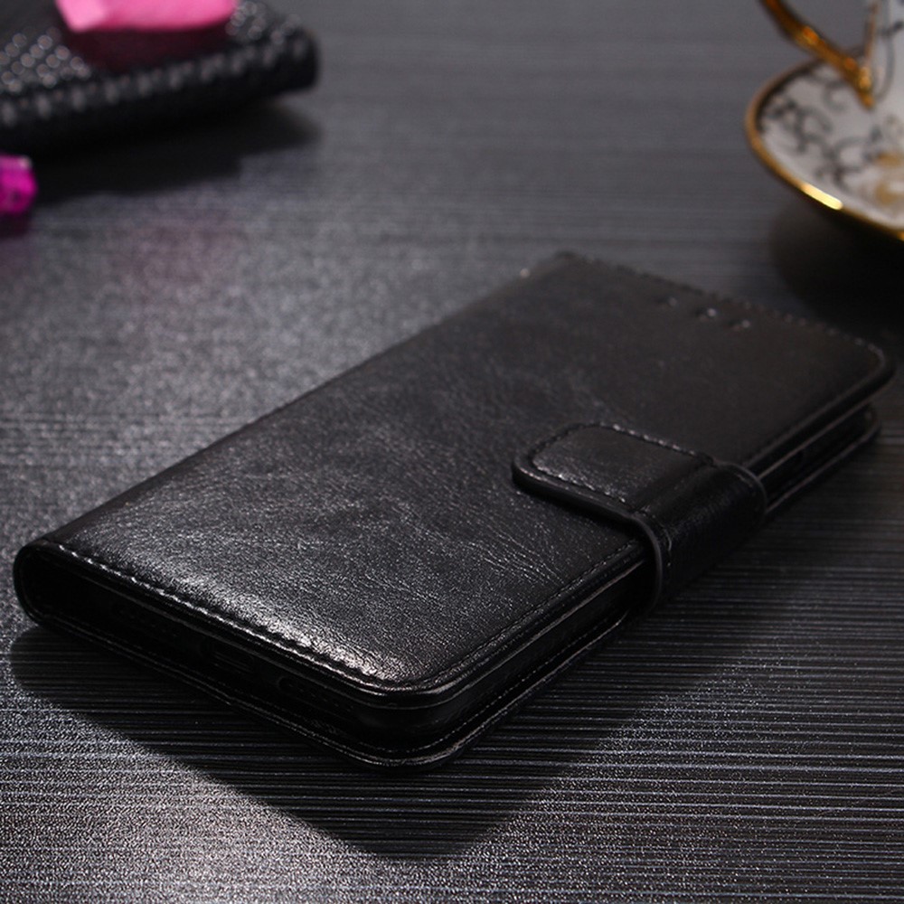 PU Leather Case Cover for Samsung Galaxy A42 5G Wallet Stand Design Protective Shell - Black-4