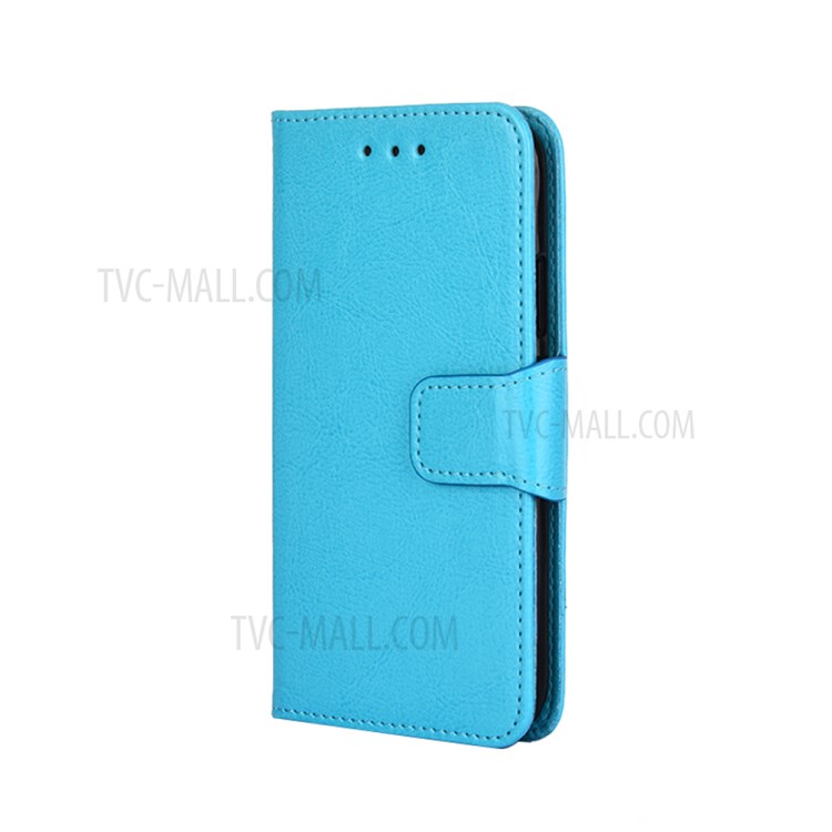 PU Leather Case Cover for Samsung Galaxy A42 5G Wallet Stand Design Protective Shell - Baby Blue-1