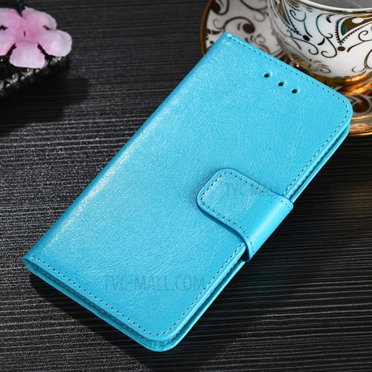 PU Leather Case Cover for Samsung Galaxy A42 5G Wallet Stand Design Protective Shell - Baby Blue-2