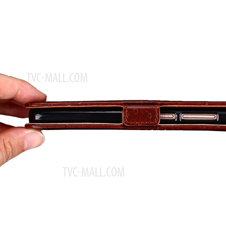 Wallet Stand Design Ostrich Texture PU Leather Phone Case for Samsung Galaxy A32 - Brown-6
