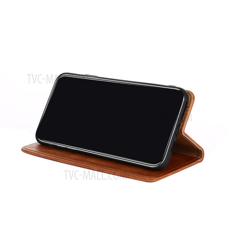 Stand Wallet Design Retro Style Leather Phone Cover Case for Samsung Galaxy A12 - Brown-8