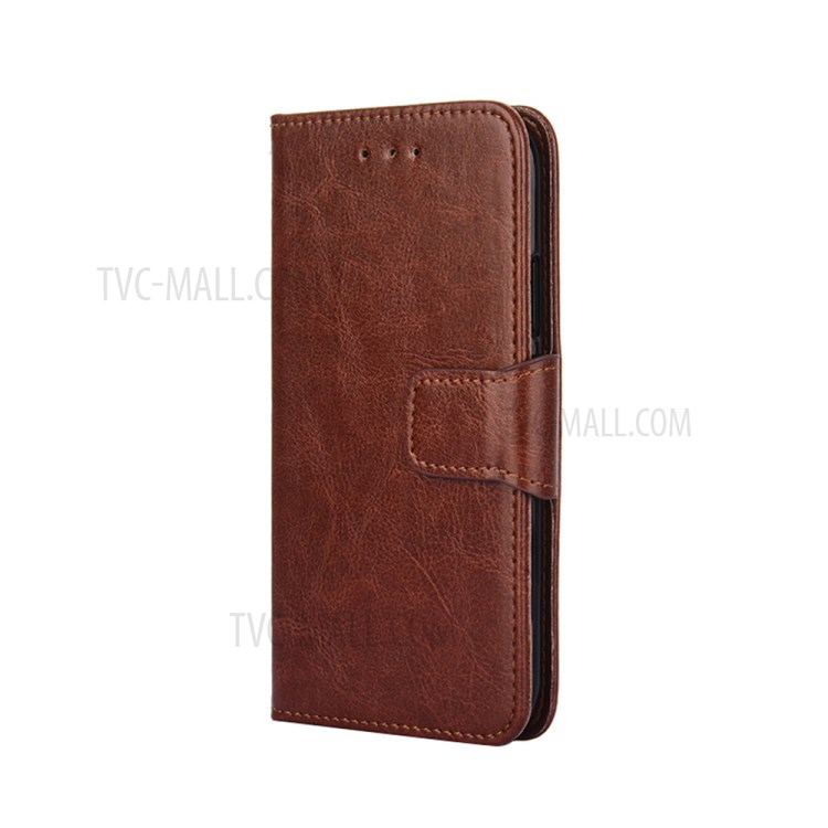 Wallet Stand Design TPU + PU Leather Cover Case for Samsung Galaxy A12 - Brown-3
