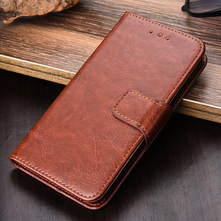 Wallet Stand Design TPU + PU Leather Cover Case for Samsung Galaxy A12 - Brown-6