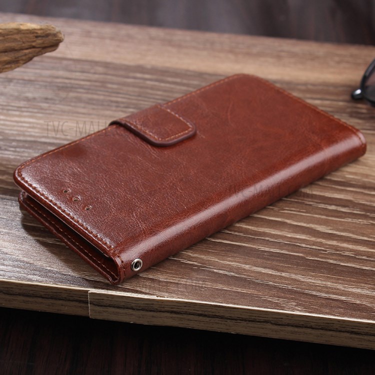 Wallet Stand Design TPU + PU Leather Cover Case for Samsung Galaxy A12 - Brown-8