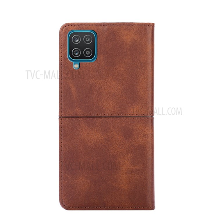 Auto-absorbed Leather Stand Case with Card Slots for Samsung Galaxy A12 - Dark Brown-5