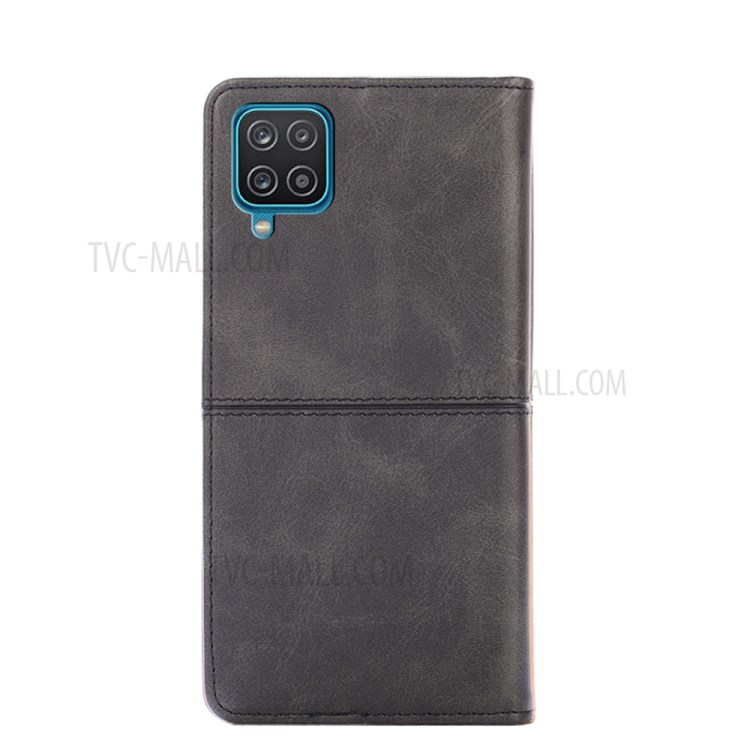 Auto-absorbed Leather Stand Case with Card Slots for Samsung Galaxy A12 - Black-5