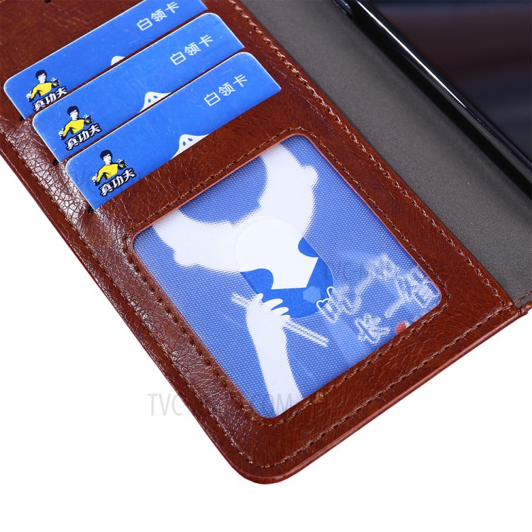 Zipper Pocket Design Leather Phone Wallet Stand Case for Samsung Galaxy A12 - Brown-10