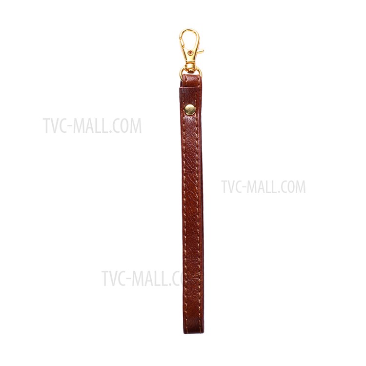 Zipper Pocket Design Leather Phone Wallet Stand Case for Samsung Galaxy A12 - Brown-15