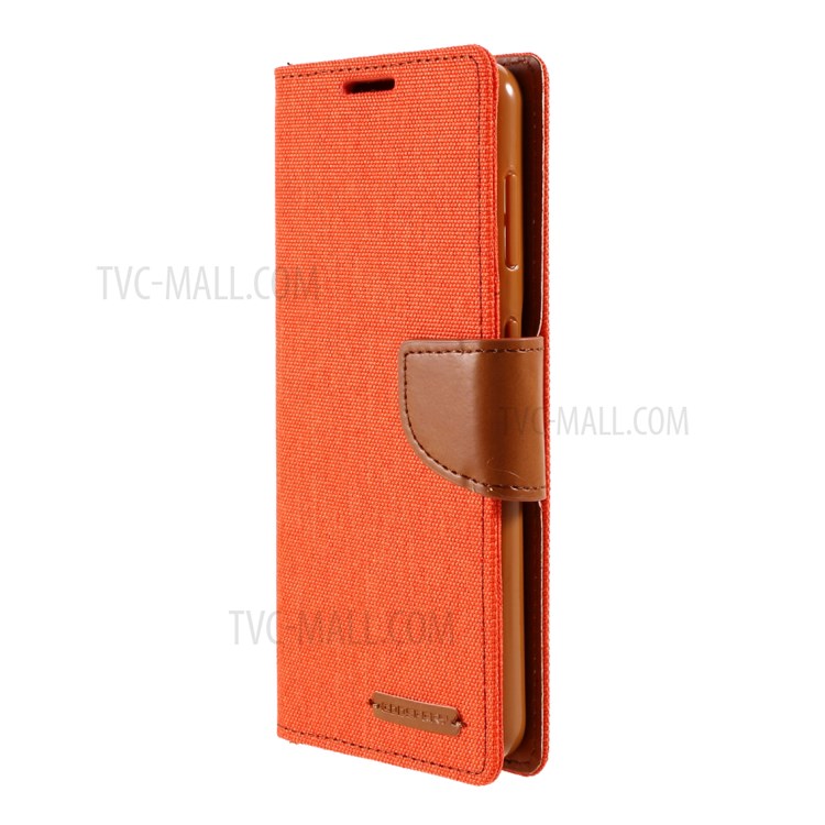 MERCURY GOOSPERY Canvas Diary Stand Leather Cell Phone Cover for Samsung Galaxy S21+ - Orange-2