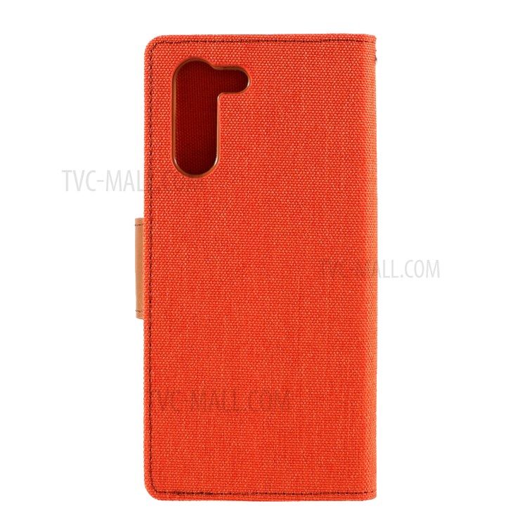 MERCURY GOOSPERY Canvas Diary Stand Leather Cell Phone Cover for Samsung Galaxy S21+ - Orange-3