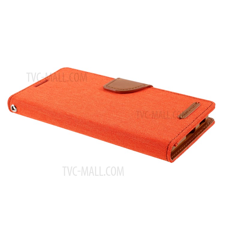 MERCURY GOOSPERY Canvas Diary Stand Leather Cell Phone Cover for Samsung Galaxy S21+ - Orange-4
