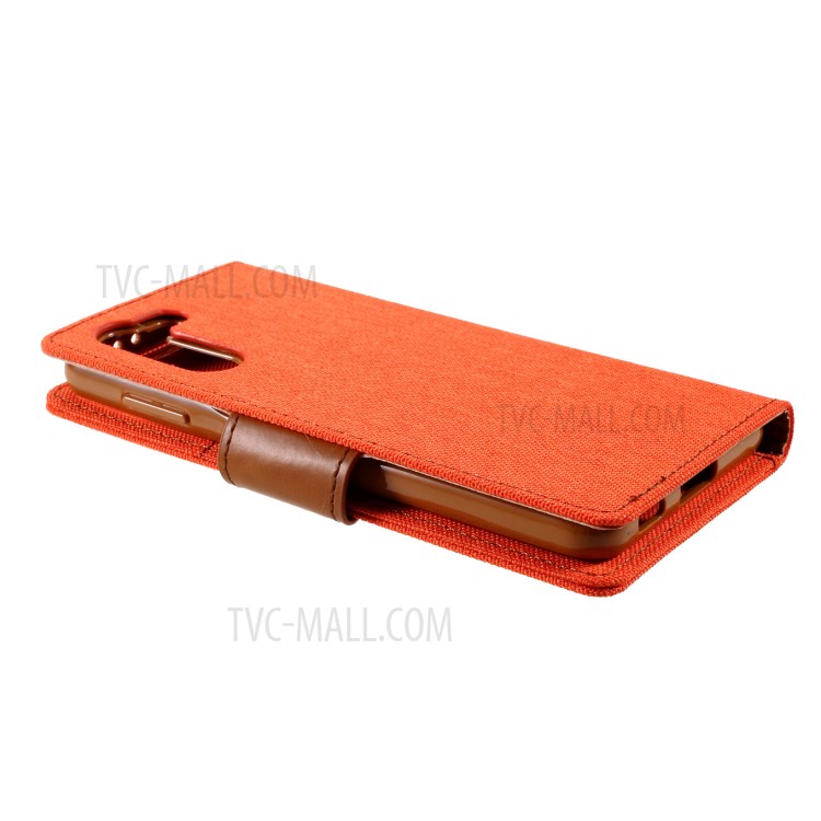 MERCURY GOOSPERY Canvas Diary Stand Leather Cell Phone Cover for Samsung Galaxy S21+ - Orange-5