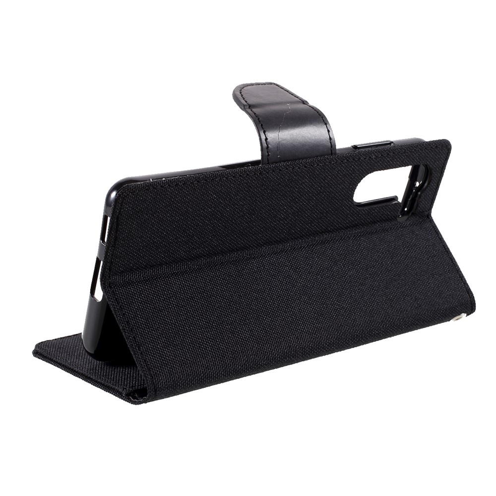 MERCURY GOOSPERY for Samsung Galaxy S21 5G Canvas Diary Stand Leather Cell Phone Cover - Black-15